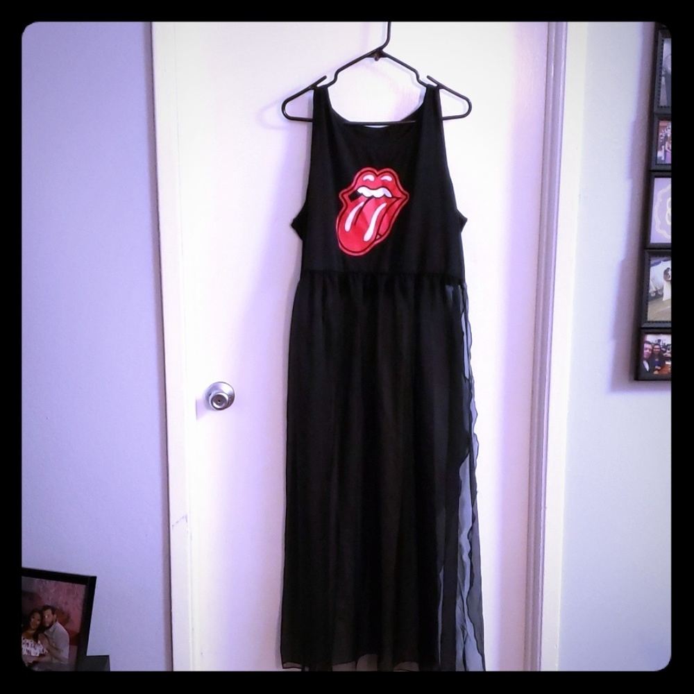 Rolling Stones Tank Top/Sheer Dress